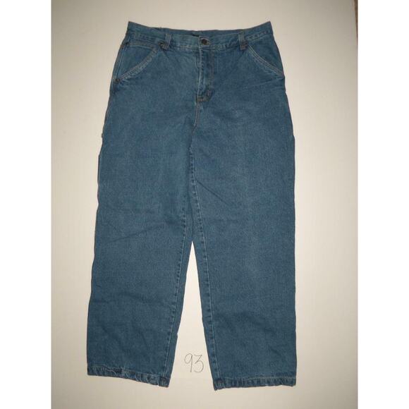 Smiths Workwear Blue Jeans Size 36 Painters Flannel Lined Mens -022093 - Picture 1 of 4